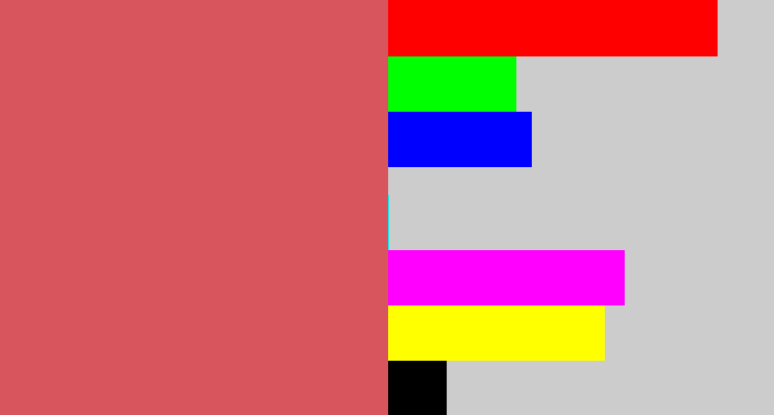Hex color #d8555e - pastel red