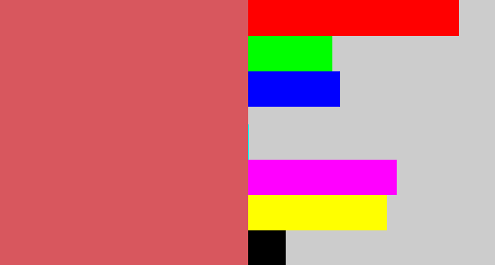 Hex color #d8575e - pastel red