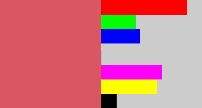 Hex color #d85762 - pastel red