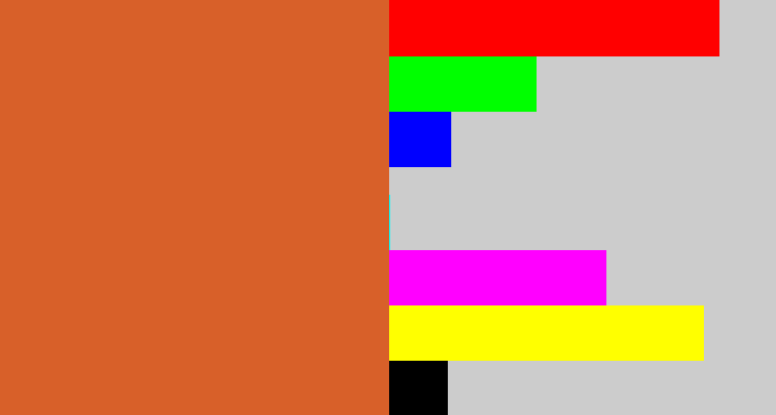Hex color #d86029 - terra cotta