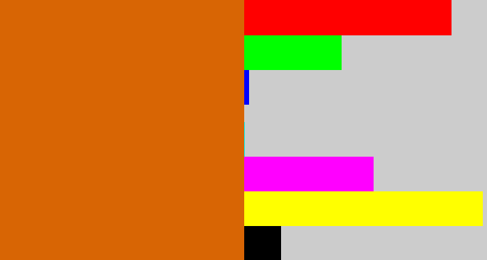 Hex color #d86504 - browny orange
