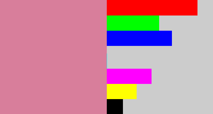 Hex color #d87e9b - dull pink