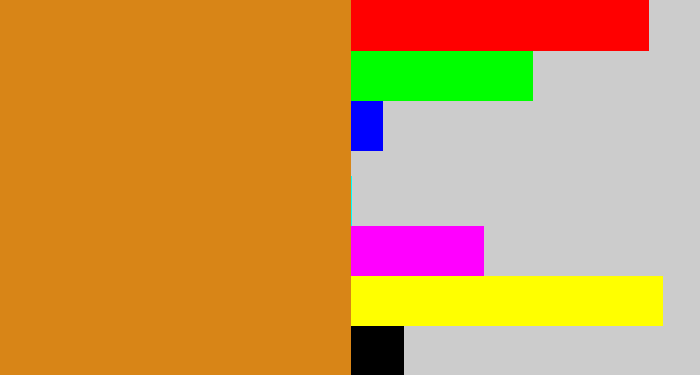 Hex color #d88517 - brownish orange