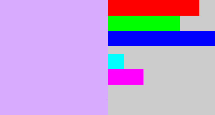 Hex color #d8abff - light violet
