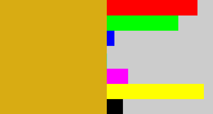 Hex color #d8ac13 - burnt yellow