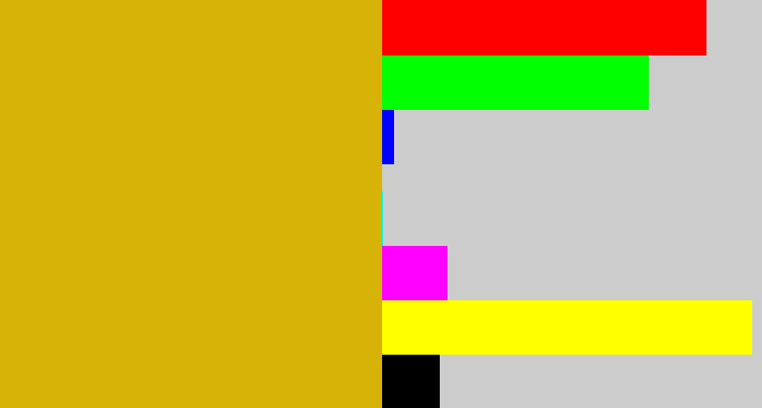 Hex color #d8b307 - dark yellow