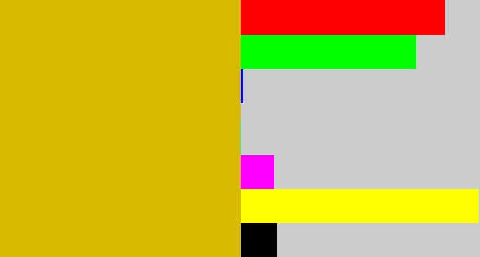 Hex color #d8ba02 - dark yellow