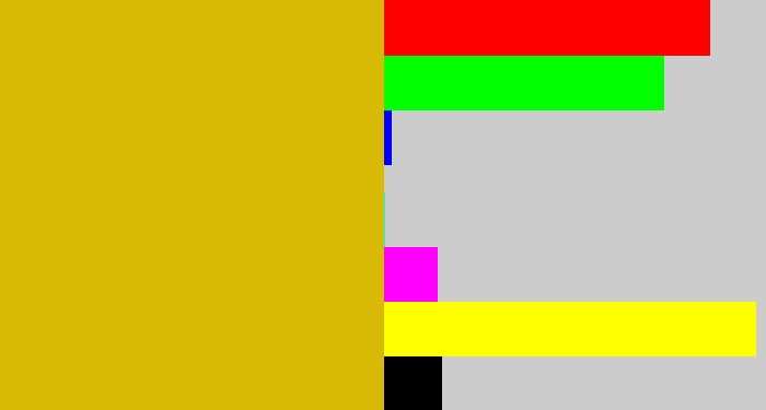 Hex color #d8ba06 - dark yellow