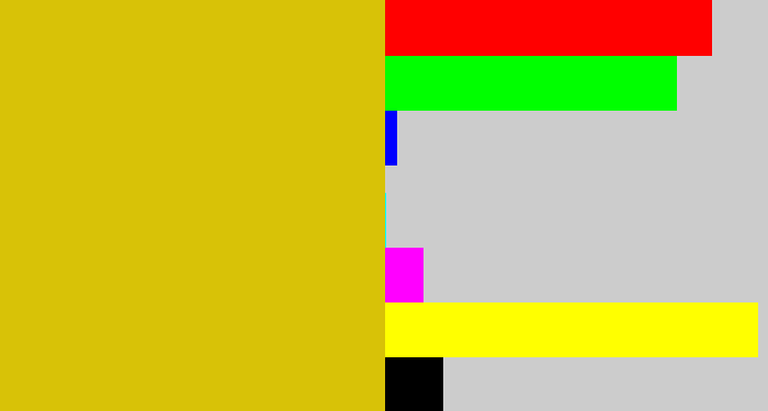 Hex color #d8c207 - mustard yellow