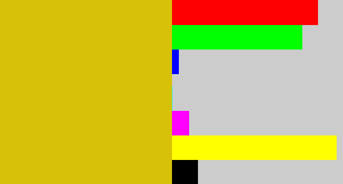 Hex color #d8c209 - mustard yellow