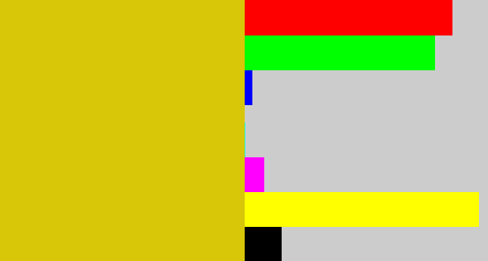 Hex color #d8c608 - mustard yellow