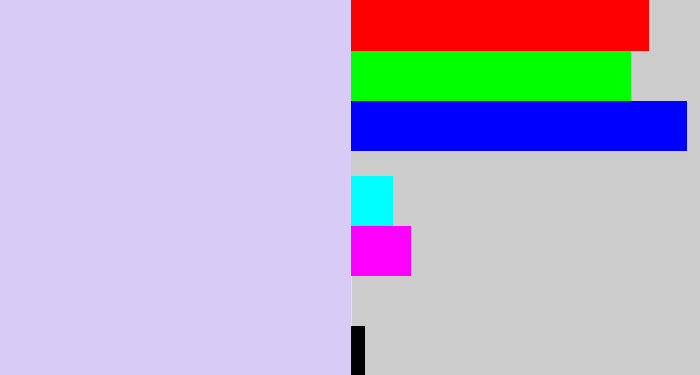 Hex color #d8cbf6 - light lavender