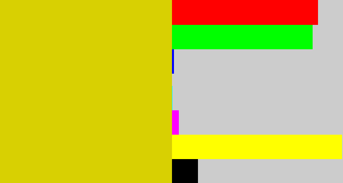 Hex color #d8d002 - ugly yellow