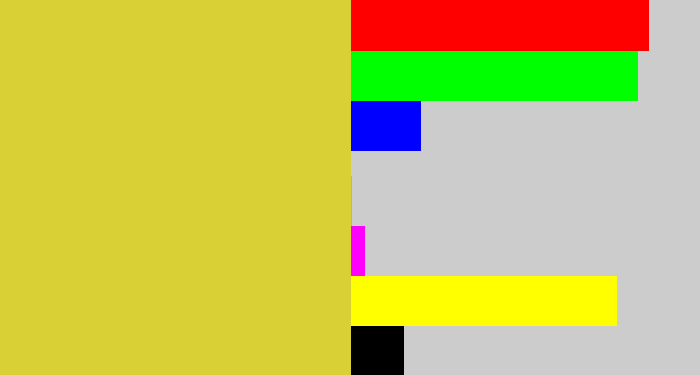 Hex color #d8d034 - sickly yellow