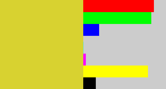 Hex color #d8d230 - sickly yellow
