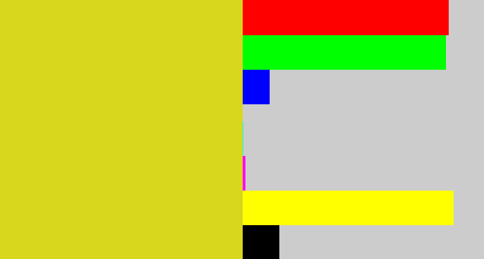Hex color #d8d61d - piss yellow