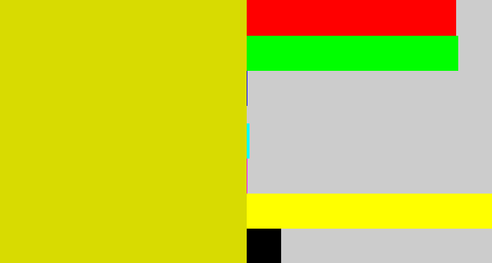 Hex color #d8db01 - piss yellow