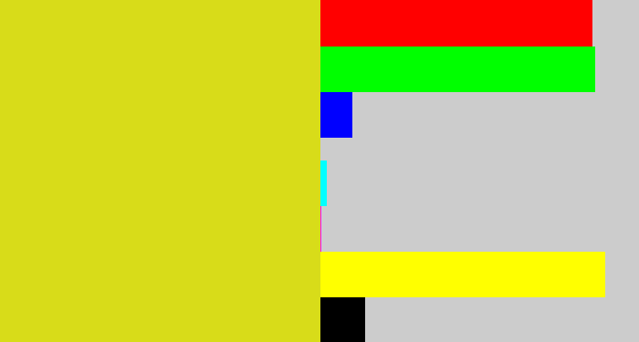 Hex color #d8dc19 - piss yellow