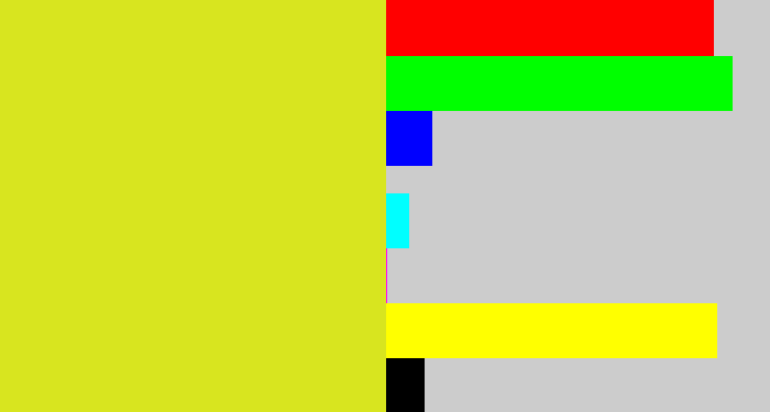 Hex color #d8e51f - sickly yellow