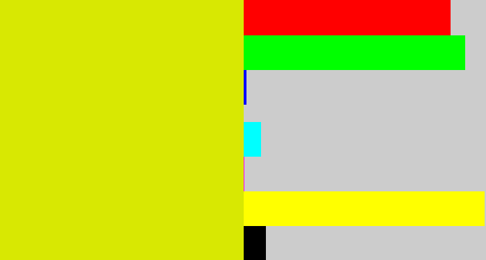 Hex color #d8e802 - greenish yellow