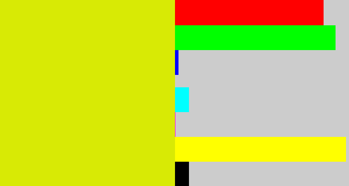 Hex color #d8ea05 - greenish yellow