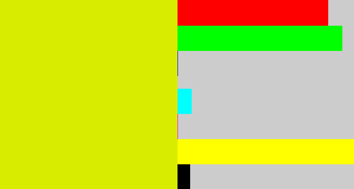 Hex color #d8ec00 - greenish yellow