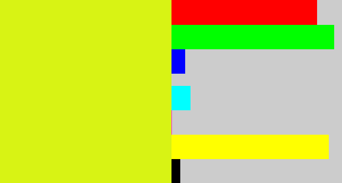Hex color #d8f314 - lime yellow