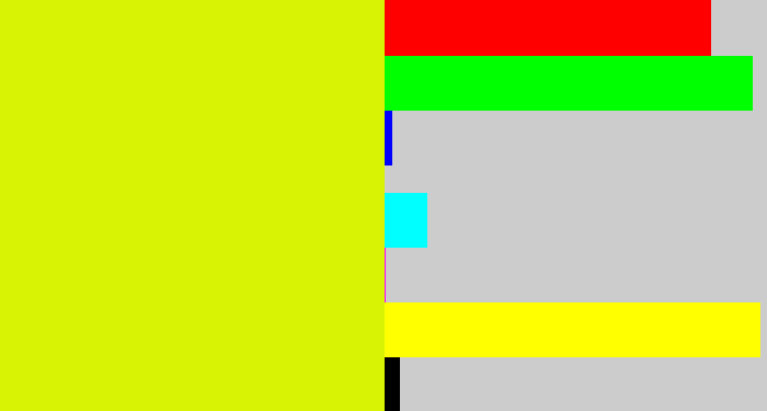 Hex color #d8f404 - neon yellow