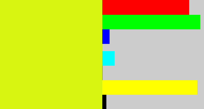Hex color #d8f512 - lime yellow