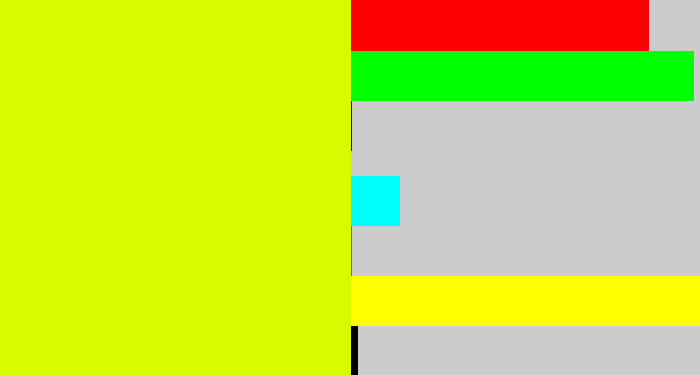 Hex color #d8fb00 - neon yellow
