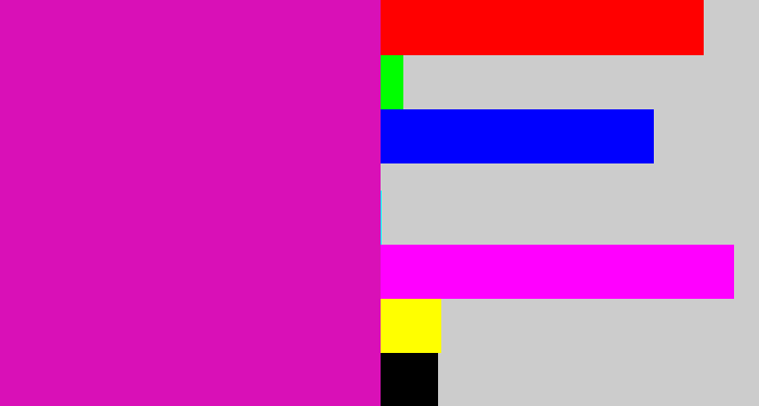 Hex color #d910b7 - hot magenta