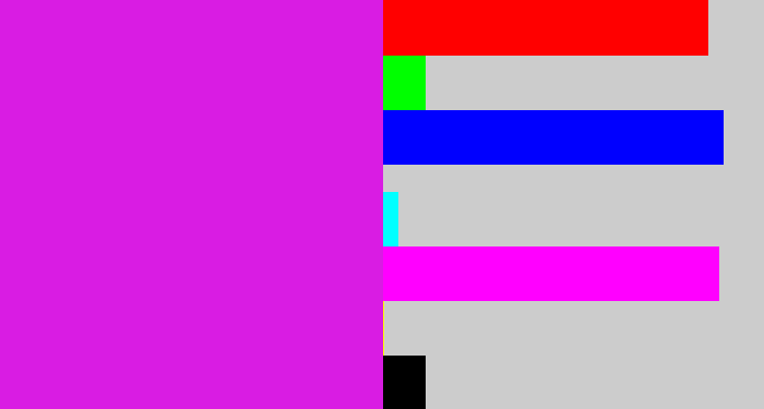 Hex color #d91ce3 - purple/pink