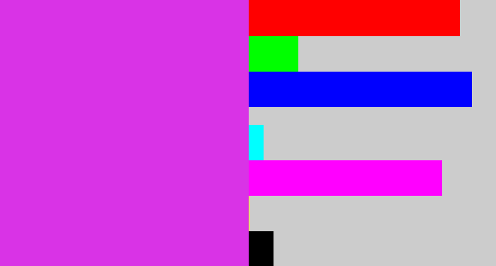 Hex color #d933e6 - purple/pink