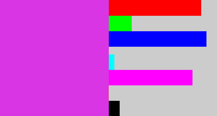 Hex color #d935e5 - purple/pink