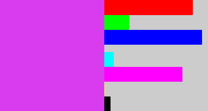 Hex color #d93cef - heliotrope
