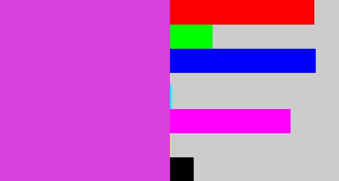 Hex color #d93fdb - purple pink