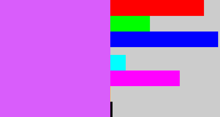 Hex color #d95dfb - heliotrope
