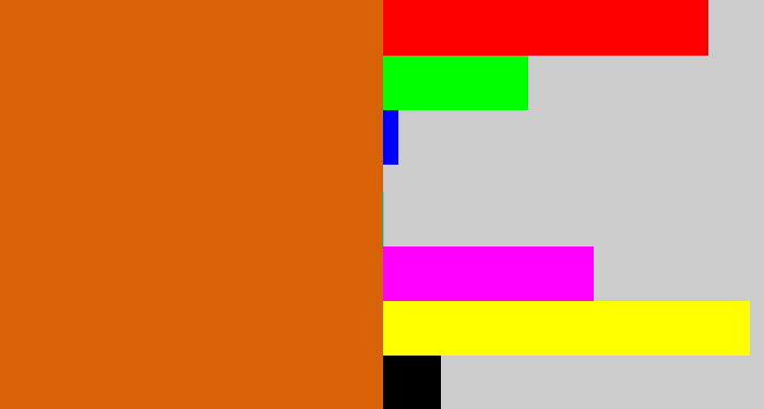 Hex color #d96209 - rusty orange