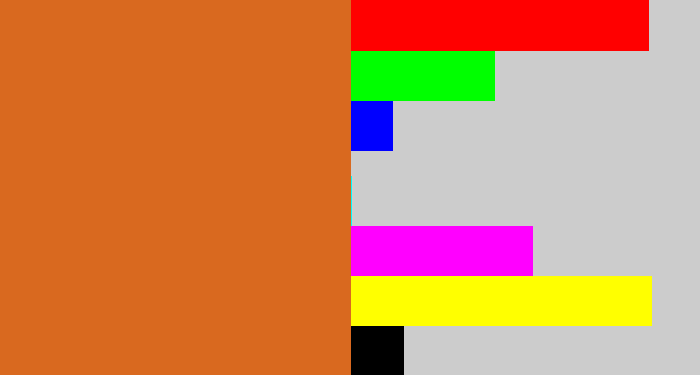 Hex color #d9691f - brownish orange