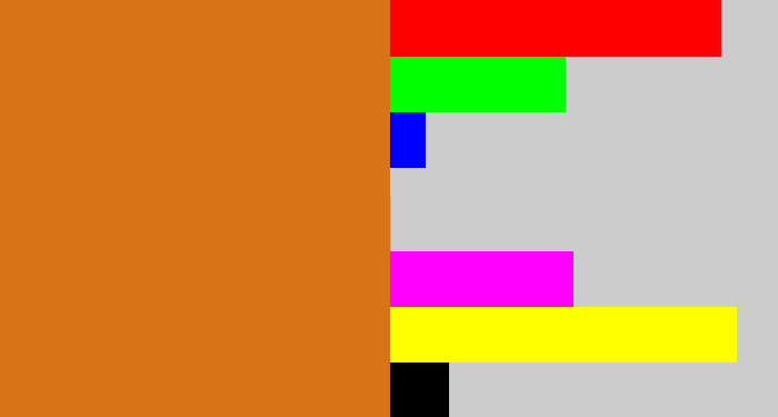 Hex color #d97318 - brownish orange