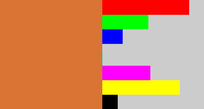Hex color #d97434 - dull orange