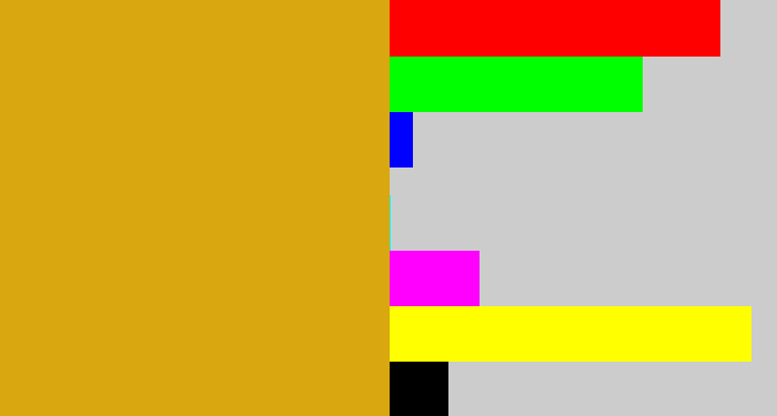 Hex color #d9a70f - burnt yellow