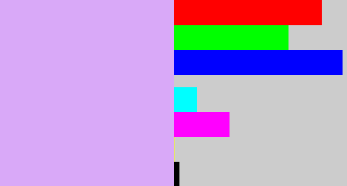 Hex color #d9a9f8 - light violet