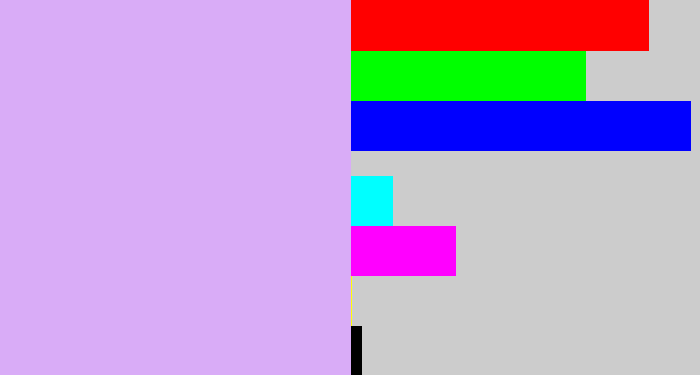 Hex color #d9acf7 - light violet