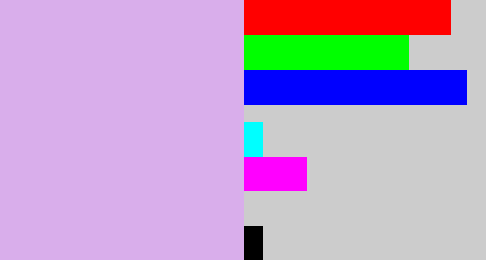 Hex color #d9aeeb - light violet