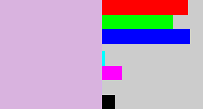 Hex color #d9b3df - light violet
