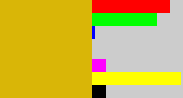 Hex color #d9b607 - dark yellow