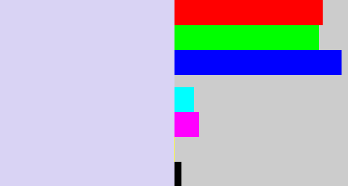 Hex color #d9d3f4 - pale lilac