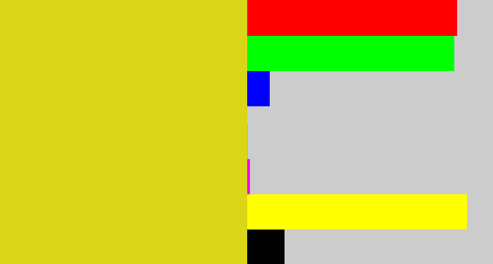 Hex color #d9d617 - piss yellow
