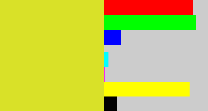 Hex color #d9e128 - sickly yellow